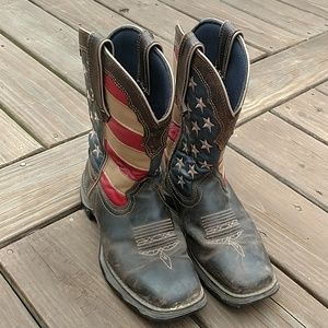 Worn Durango Lady Rebel cowboy boots